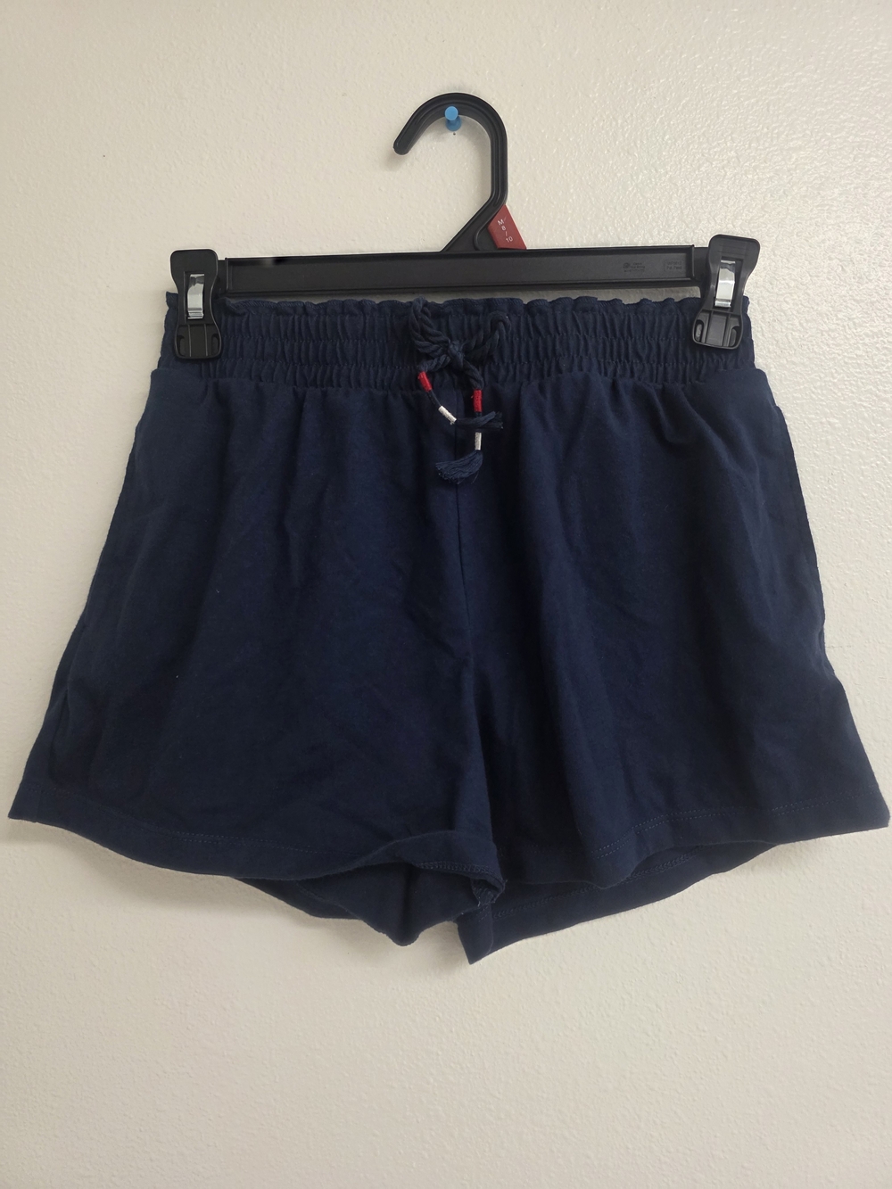 Girls Navy Elastic Waist Drawstring Shorts (0544)